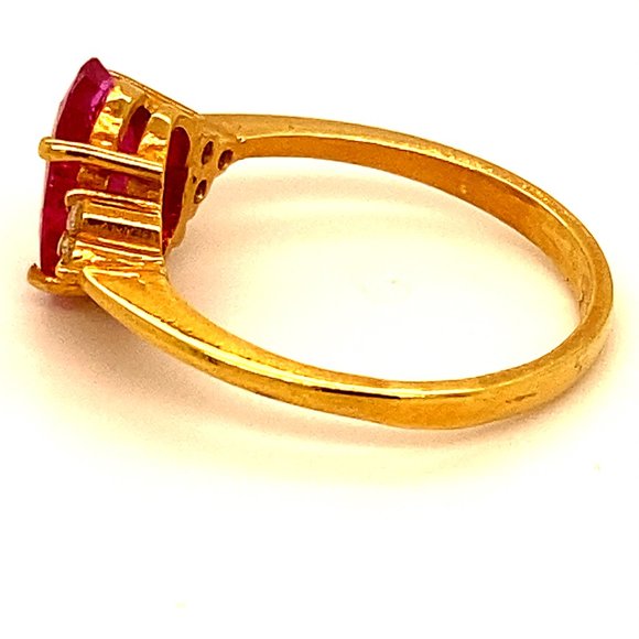 Jegdalek Ruby 2.32ct Diamonds 22K Yellow Gold Ring - Picture 5 of 6